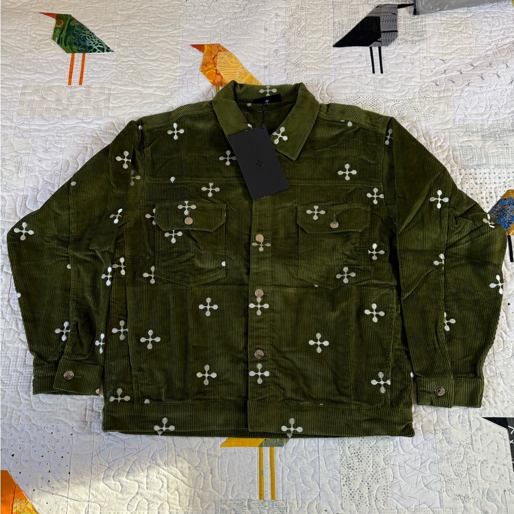 Black Scale Olive Green Corduroy Jacket